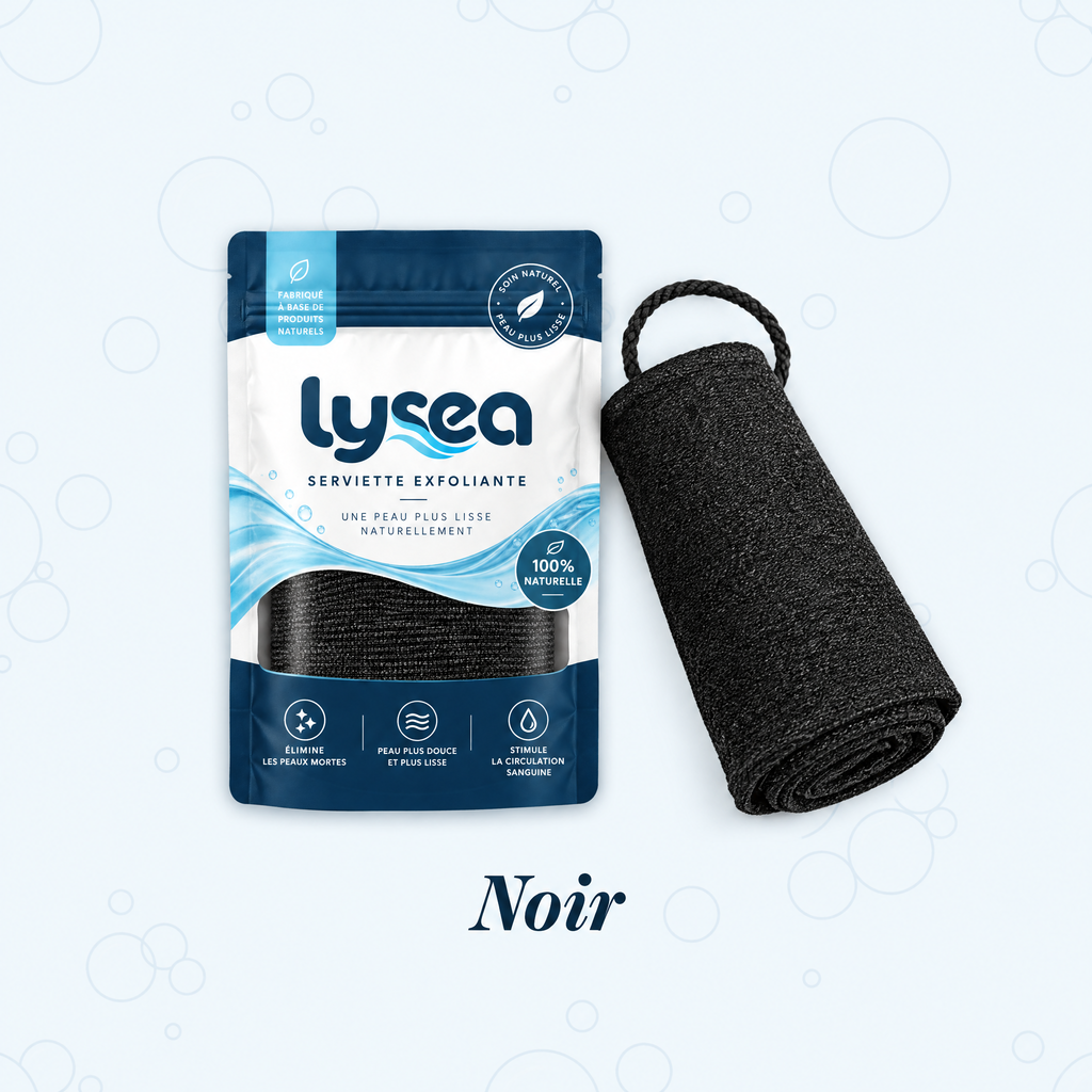 Serviette exfoliante Lysea coloris noir