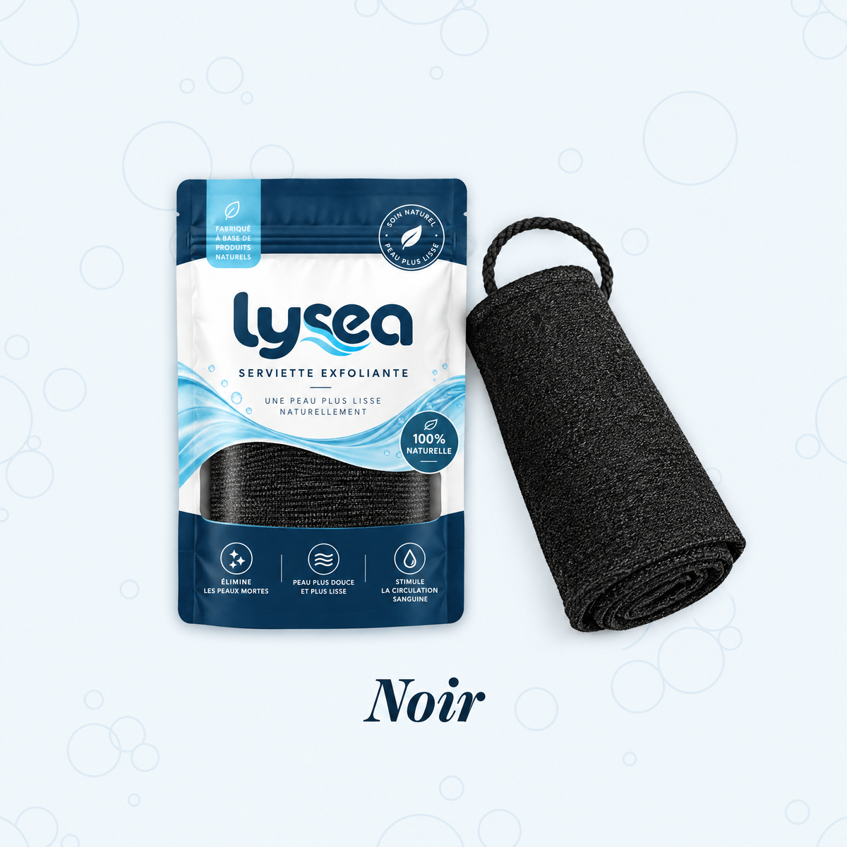 Serviette exfoliante Lysea coloris noir
