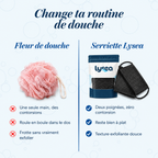 Comparaison fleur de douche et serviette Lysea